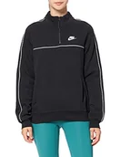Koszulki i topy damskie - Nike Damska bluza W NSW MLNM ESSTL FLC QZ LS Top, czarny/biały, S DD5255 - miniaturka - grafika 1
