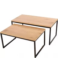 Ławy i stoliki kawowe - Sabrosa Halmar Ława Zestaw Halmar Dąb Złoty, Czarny - miniaturka - grafika 1