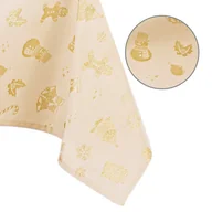 Obrusy i serwetki - Obrus CHRISTMAS STORY kolor żółty drukowany motyw świąteczny 140x200 prostokąt ameliahome - TCLOTH/AH/CHRISTMASSTORY/HMD/GOLD/14 - miniaturka - grafika 1
