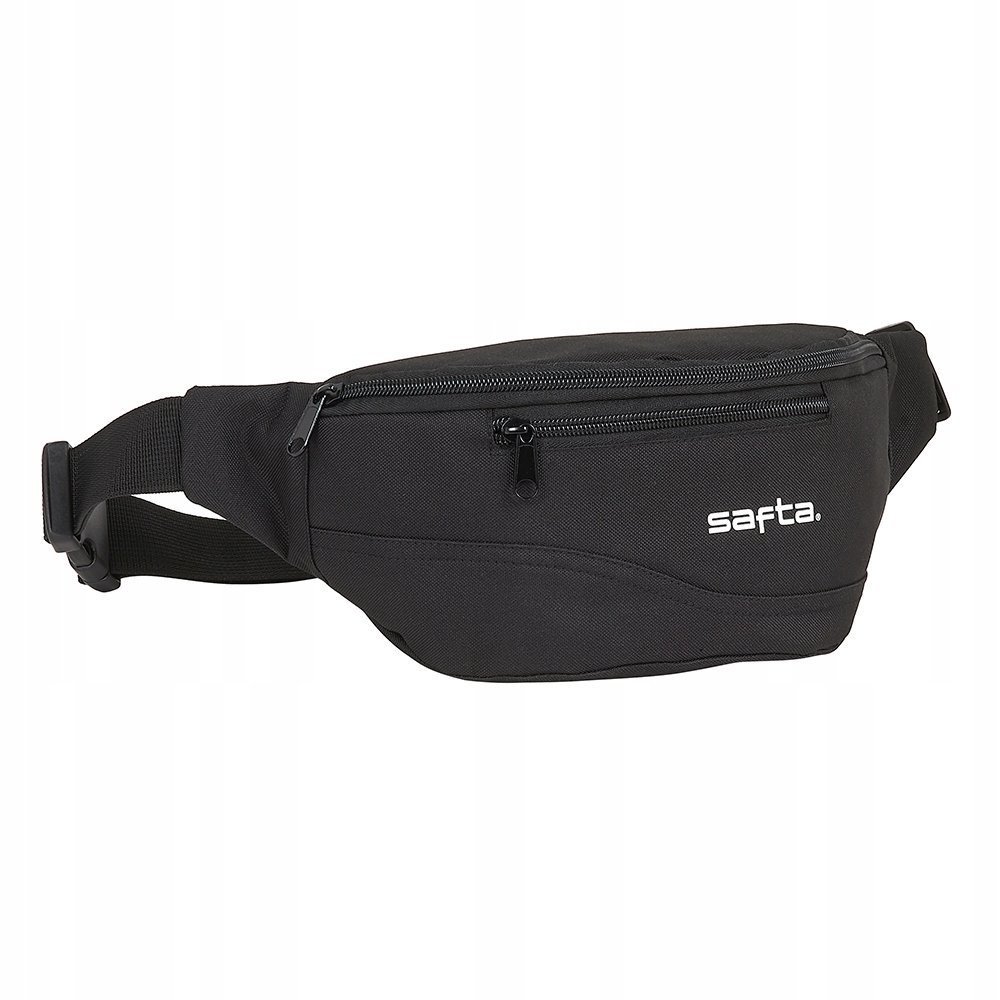 Saszetka nerka biodrowa czarna męska młodzieżowa pasek zamek dwukomorowa