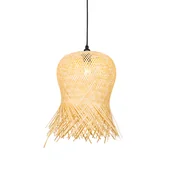 Lampy sufitowe - QAZQA Orientalna zewnętrzna lampa wisząca bambusowa IP44 - Carlos - miniaturka - grafika 1