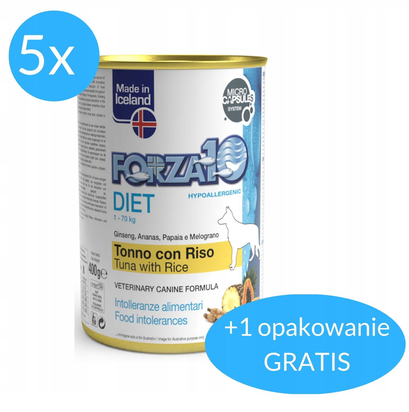 FORZA10 DIET tuńczyk z ryżem 400g DLA PSA