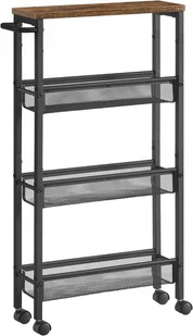 Wózek Kuchenny Wąski Regał na 4 Kółkach 4 Poziomy - Wózki kuchenne - miniaturka - grafika 1