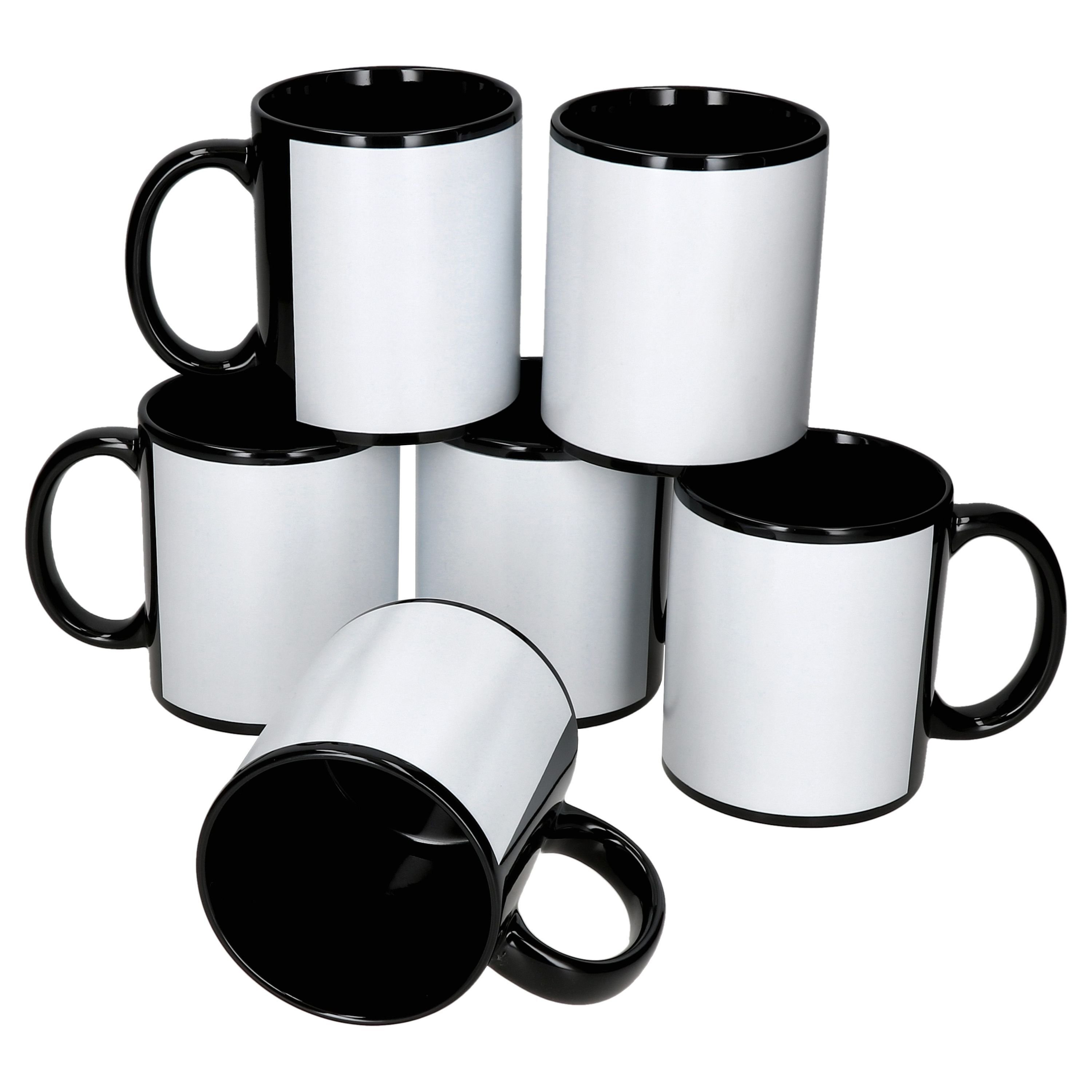 6x Kubek do kawy Cara 300ml 6 osób czarna i biała herbata kakao cappuccino