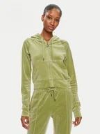 Bluzy damskie - Juicy Couture Bluza Madison JCWA122001 Zielony Slim Fit - miniaturka - grafika 1