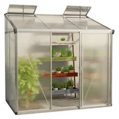 Szklarnie ogrodowe - GFP szklarnia Eden 23 szklarnia przyścienna rama aluminiowa - 222x147 cm - grube panele poliwęglanowe ok. 10 mm - miniaturka - grafika 1