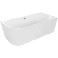 Wanny - Mexen Mia wanna wolnostojąca narożna prawa 160 x 80 cm, biała, przelew chrom - 52691608000P-01 - miniaturka - grafika 1