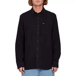 Volcom Męska koszula Caden Solid L/S z guzikami, Czarny, S - Koszule męskie - miniaturka - grafika 1