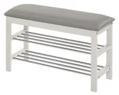 Szafki na buty - Szary Stojak Na Buty Z Siedziskiem F8-Z15 - miniaturka - grafika 1