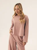 Bluzki damskie - Koszulka damska z długim rękawem Ruthie Esotiq brudny róż S - miniaturka - grafika 1