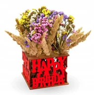 Puzzle - DREWNIANE PUZZLE 3D WAZON DEKORACYJNY HAPPY BIRTHDAY Z KWIATAMI ZESTAW DIY - miniaturka - grafika 1