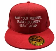 Czapki i chusty sportowe męskie - CZAPKA PROSTY DASZEK HAFT MAKE YOUR TRAINER GREAT AGAIN - miniaturka - grafika 1