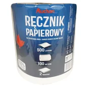 Ręczniki papierowe - Auchan - Ręcznik papierowy dwie warstwy 500 listków - miniaturka - grafika 1