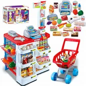 Zabawy w naśladowanie dorosłych - 2 x SUPERMARKET SKLEP STRAGAN DLA DZIECI KASA + KOSZYK MATADI - miniaturka - grafika 1