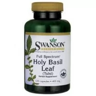 Układ nerwowy - Swanson, Usa Full spectrum holy basil tulsi 400mg Suplement diety 120 kaps. - miniaturka - grafika 1