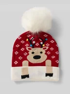 Czapki damskie - Czapka beanie z pomponem - miniaturka - grafika 1