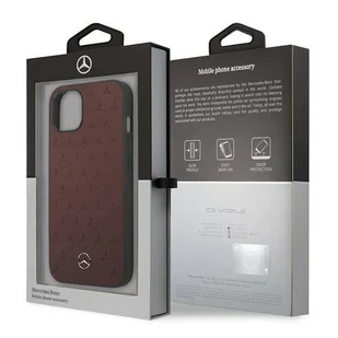 Mercedes MEHCP13MPSQRE iPhone 13 6,1" czerwony/red hardcase Leather Stars Pattern - Etui i futerały do telefonów - miniaturka - grafika 8