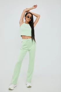 Spodnie damskie - Juicy Couture spodnie dresowe damskie kolor zielony z aplikacją - grafika 1