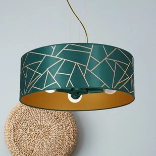 Milagro Lampa wisząca ZIGGY WHITE Gold/Bottle green 3xE27 MLP7580 - Lampy sufitowe - miniaturka - grafika 1