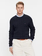 Swetry męskie - Tommy Hilfiger Sweter MW0MW33132 Granatowy Relaxed Fit - miniaturka - grafika 1