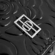 Portfele - Portfel damski skórzany z tłoczeniem w kwiaty czarny z ochroną RFID Paolo Peruzzi AL-12-BL - miniaturka - grafika 1