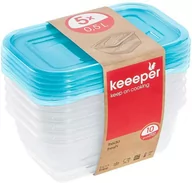 Pojemniki kuchenne - keeeper Keeeper Fredo Fresh pojemnik na żywność, niebieski/przezroczysty, zestaw 5 szt. (5 x 0,5 l) - miniaturka - grafika 1