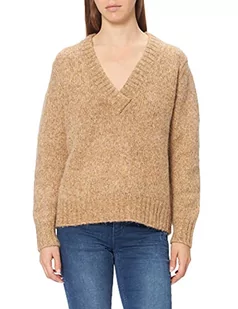 Noa Noa Damski sweter z dzianiny Alpaca z długim rękawem, brązowy melanż, XXL - Swetry damskie - miniaturka - grafika 1