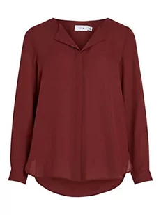 Vila Damska koszula High Low z dzielonym kołnierzem, Fired Brick, XS - Koszule damskie - miniaturka - grafika 1