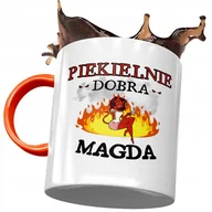 Kubki - Kubek Pomarańczowy Dla Magdy Koleżanki na Prezent z Nadrukiem ze Zdjęciem + Opakowanie na prezent (wzór 02) - miniaturka - grafika 1