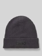 Czapki męskie - Czapka z dzianiny z dodatkiem kaszmiru i naszywką z logo - miniaturka - grafika 1