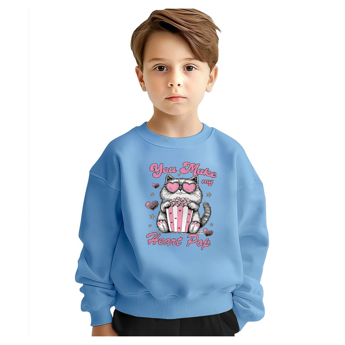 BLUZA DZIECIĘCA KOT LOVE 146-152 DLA CHŁOPCA DZIEWCZYNKI
