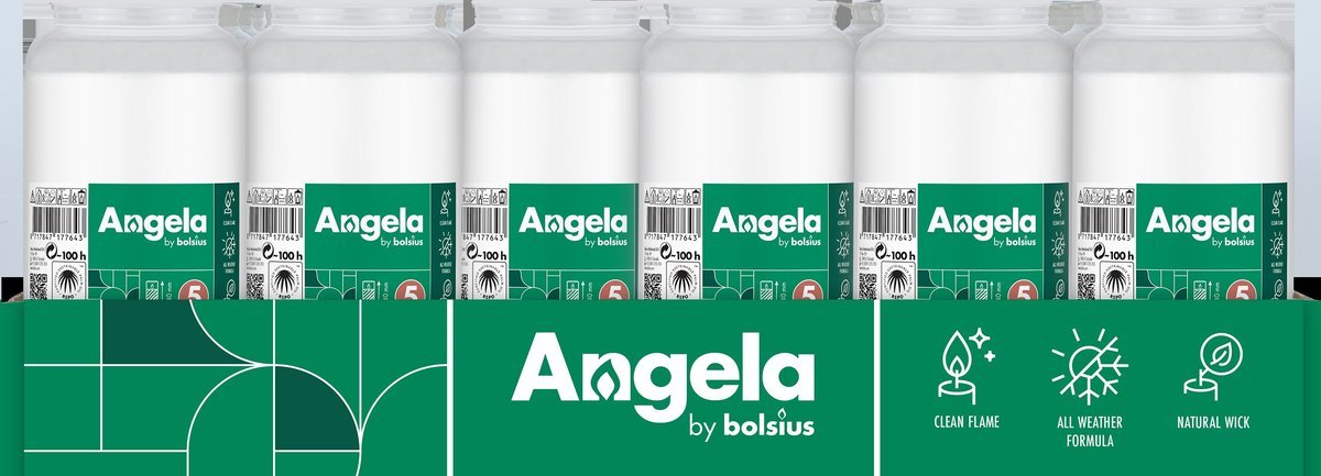 Zestaw wkładów do zniczy z olejem 24 sztuki Angela Compo RC5 RSPO MB WHI czas palenia 100h 141/67mm