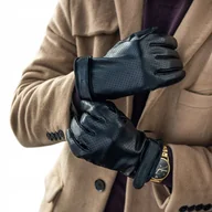 Rękawiczki - Betlewski, Skórzane rękawiczki męskie zimowe do telefonu, iTouch, rozmiar XXL - miniaturka - grafika 1