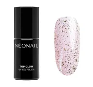 Lakiery hybrydowe - Neonail top hybrydowy no-wipe 12247 Top Glow Gold Flakes 7,2 ml - miniaturka - grafika 1