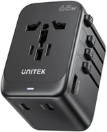 Ładowarki do telefonów - Ładowarka sieciowa Unitek Universal Travel Adapter GaN USB-A + 3xUSB-C 65 W Black (P1122ABK01) - miniaturka - grafika 1