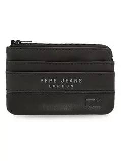 Portfele - Pepe Jeans Skórzany portfel w kolorze czarnym - 11 x 7 x 1,5 cm - grafika 1