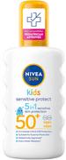 Balsamy i kremy do opalania - NIVEA Sun Kids Sensitive Protect & Play Sun Spray SPF 50+ 200 ml - miniaturka - grafika 1