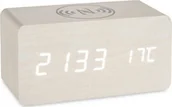 Zegary - Gift Decor Cyfrowy Zegarek Stacjonarny Biały PVC Drewno MDF 15 x 7,5 x 7 cm - miniaturka - grafika 1