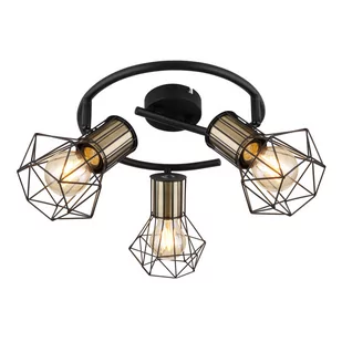Globo Priska 54017-3M spirala plafon lampa sufitowa spot 3x40W E27 czarny/złoty - Lampy sufitowe - miniaturka - grafika 1