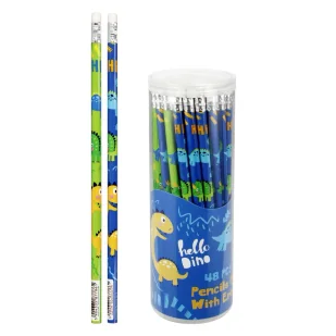 OLOWEK Z GUM HB DINO STK TUB A 48 288/1440 - Szkolne artykuły papiernicze - miniaturka - grafika 1