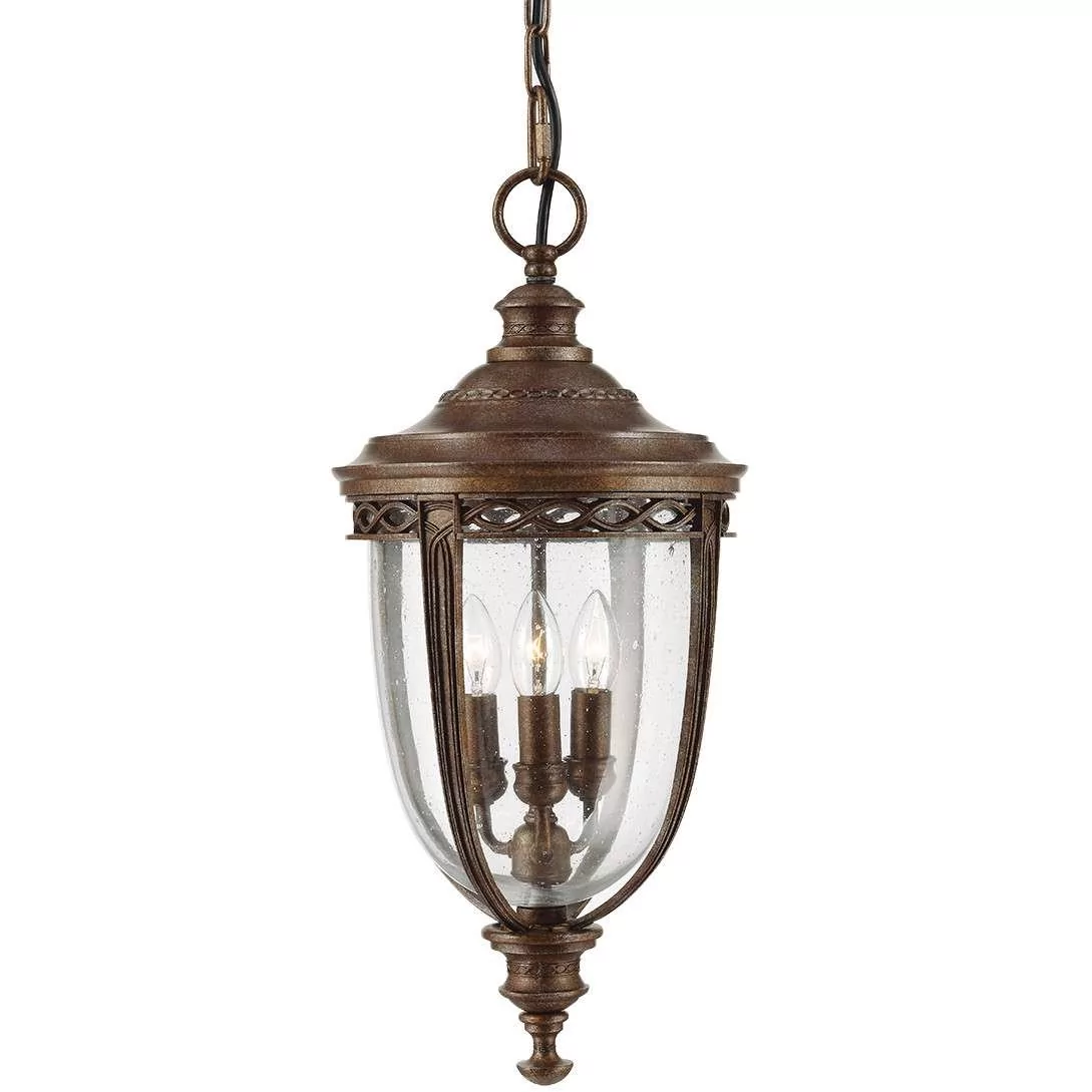 Elstead Lighting English Bridle 3Lt Large Chain Lantern British Bronze FE/EB8/L BRB Lampa wisząca ogrodowa IP23 stylowa FE/EB8/L BRB)