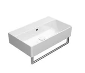 Umywalki - GSI Kube X umywalka 60x37 cm nablatowa prostokątna ExtraGlaze biała 9454111 - miniaturka - grafika 1