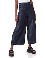 Spodnie damskie - Moschino Damskie spodnie Blend Lurex Chambray z logo Casual, niebieski (Dark Blue Denim), 42 PL - miniaturka - grafika 1