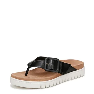 Vionic Damskie japonki Uptown Marin, czarne skórzane TMB, 4,5 UK, Czarna skóra Tmb, 37.5 EU - Klapki i japonki damskie - miniaturka - grafika 1