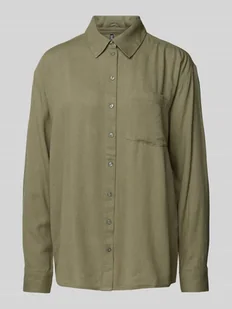 Bluzka koszulowa o kroju relaxed fit z mieszanki wiskozy i lnu model ‘PIA’ - Koszule damskie - miniaturka - grafika 1