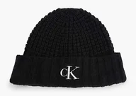 Czapki damskie - Calvin Klein Jeans Zestaw czapka + szal K60K610149 one size Waffle Beanie + Scarf - miniaturka - grafika 1