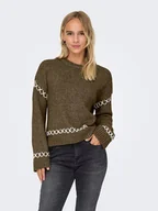 Swetry damskie - ONLY Sweter w kolorze khaki - miniaturka - grafika 1