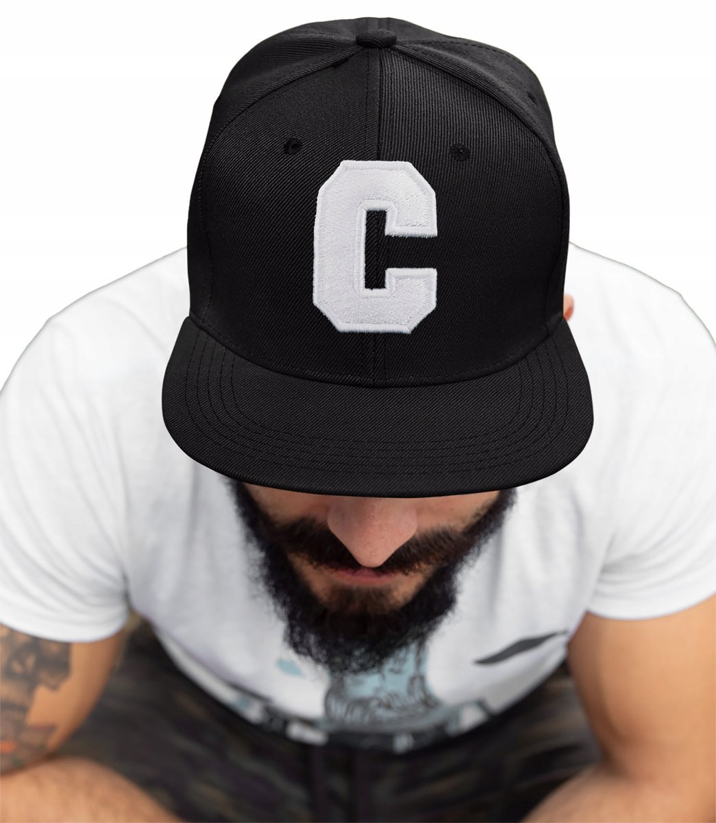 CZAPKA PROSTY DASZEK LITERA C HAFT AMERICAN TWILL