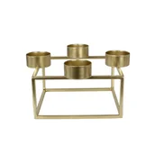 Świeczniki - Świecznik metalowy Neli 4-ramienny złoty wys. 8.5 cm - miniaturka - grafika 1