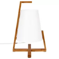 Lampy stojące - Atmosphera Créateur d'intérieur Atmosphera Créateur dintérieur Lampka stołowa z bambusową podstawką kolor biały jja-145226 - miniaturka - grafika 1